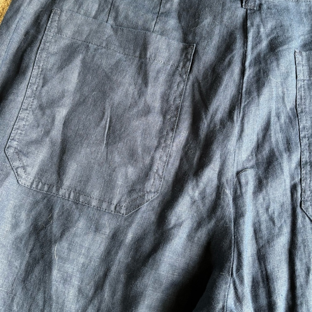 Quince European 100% Linen Patch Pocket Wide Leg Pant Size 10 - Picture 9 of 9